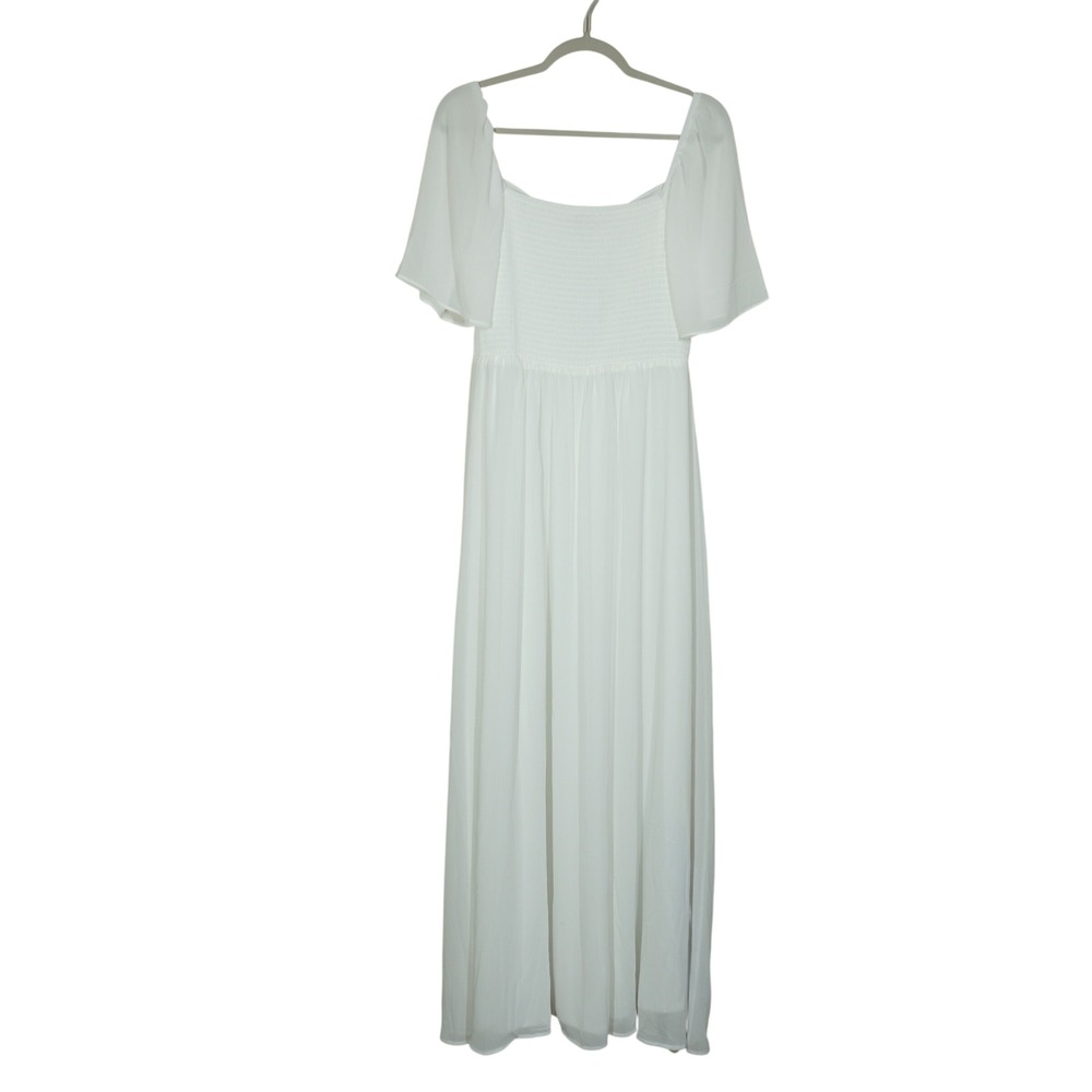 Baltic Born NEW Large Sierra Sweetheart Maxi Dress White Flutter Sleeve Bridal - Picture 10 of 10